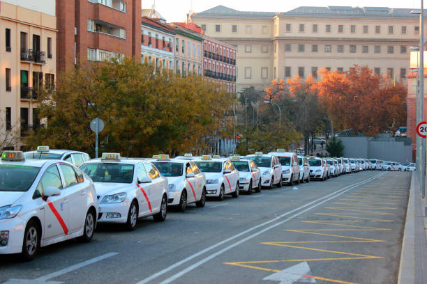 Taxi drivers in Madrid, Spain