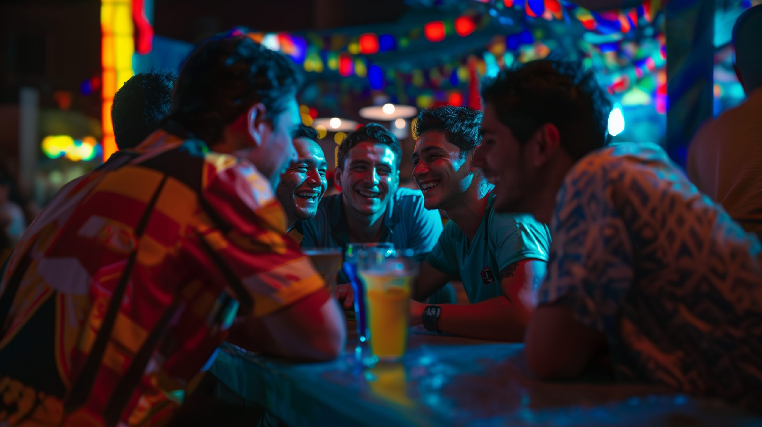 group male friends having fun spending time together