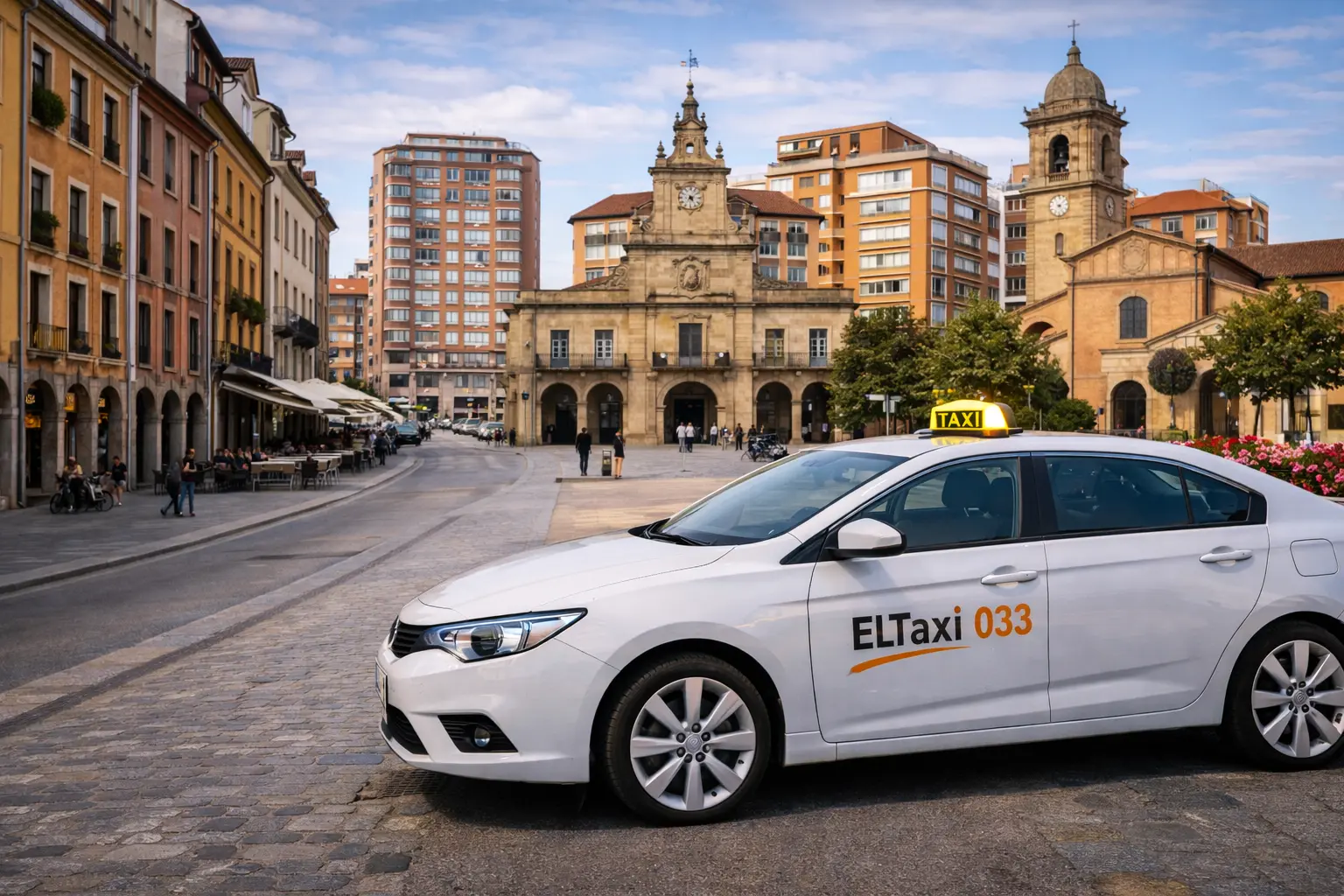 ElTaxi 033 en calle histórica de Avilés
