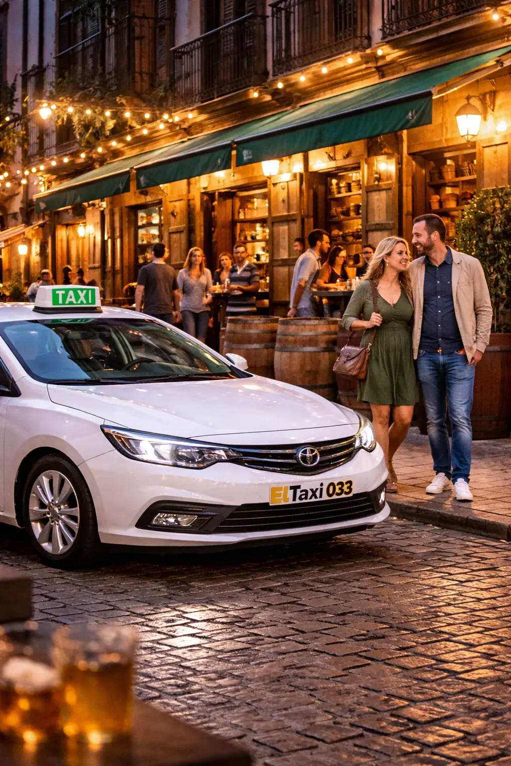 Noche animada frente a la sidrería