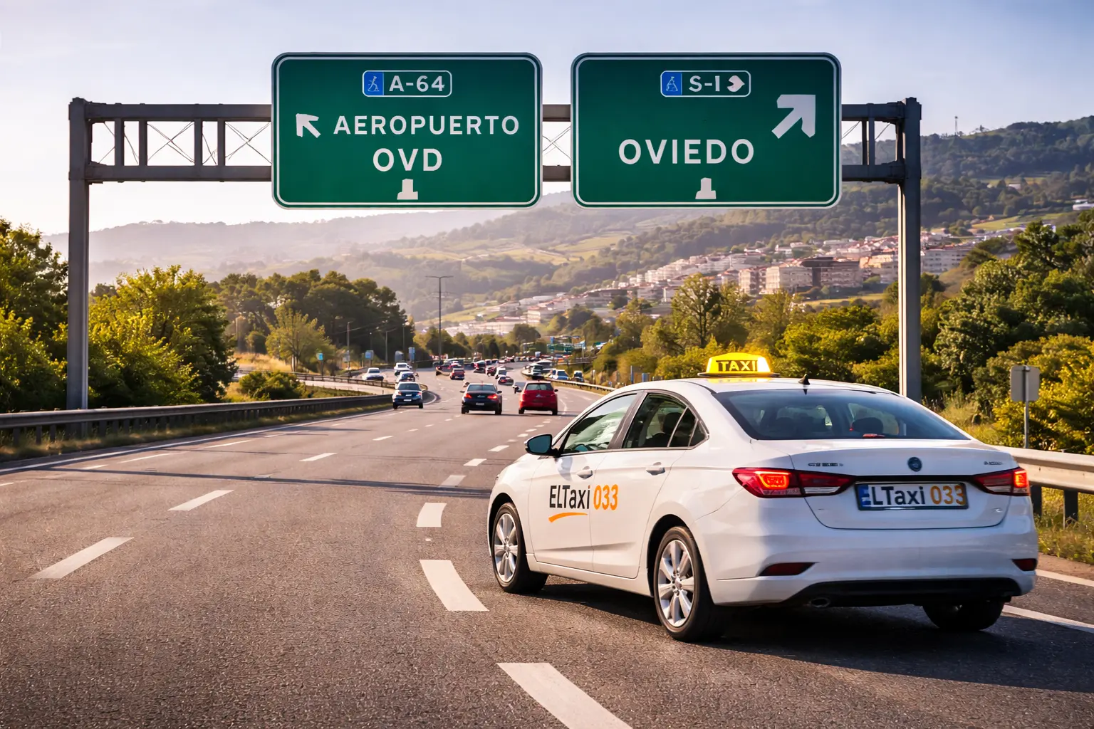 Taxi El033 rumbo a Oviedo