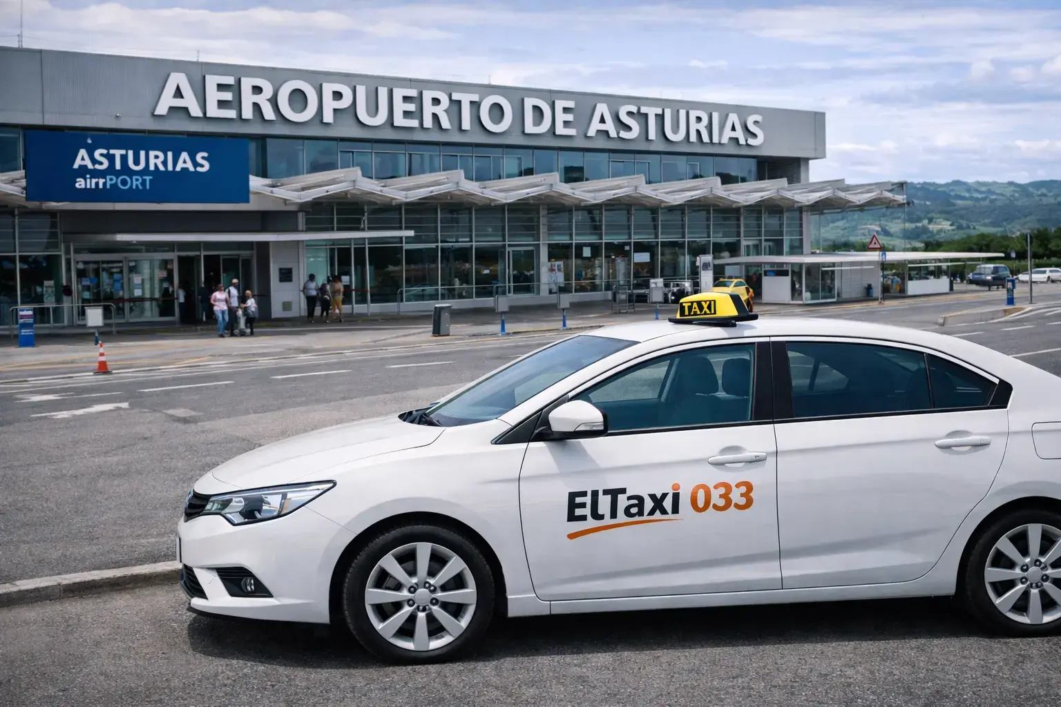 Taxi aparcado en el Aeropuerto de Asturias (1)