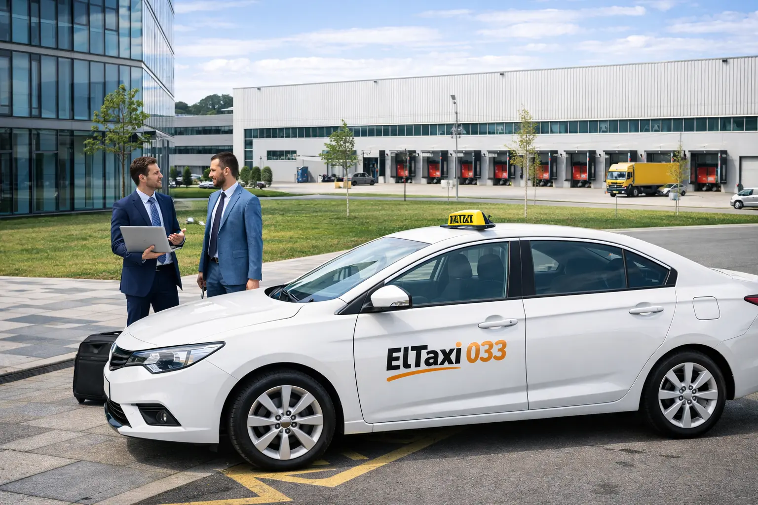 Taxi y negocios en el parque empresarial