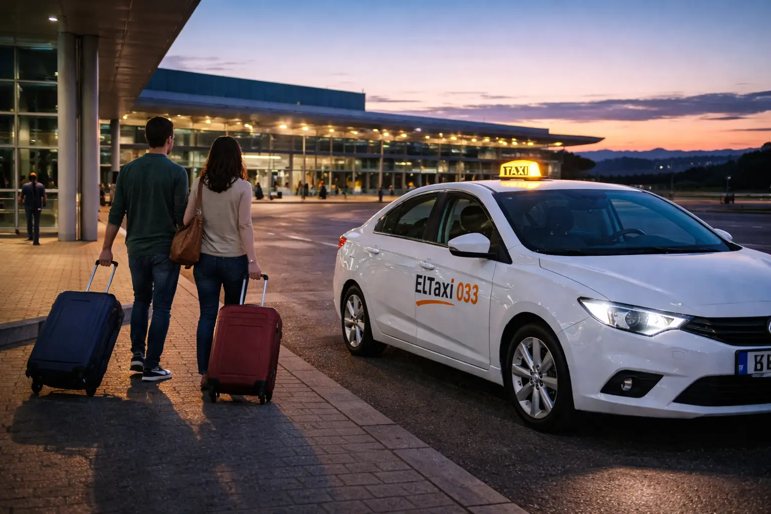 Viaje al amanecer en taxi