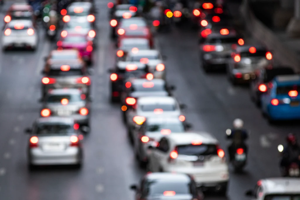 busy crowded traffic jam road