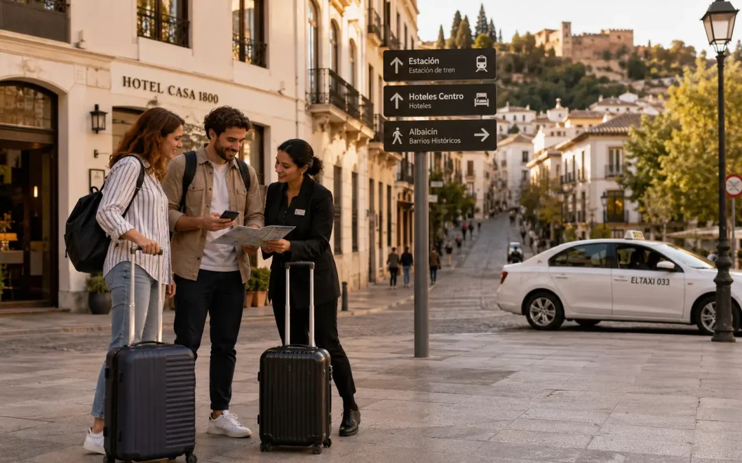 Rutas útiles entre la estación, los hoteles y los barrios históricos de Granada