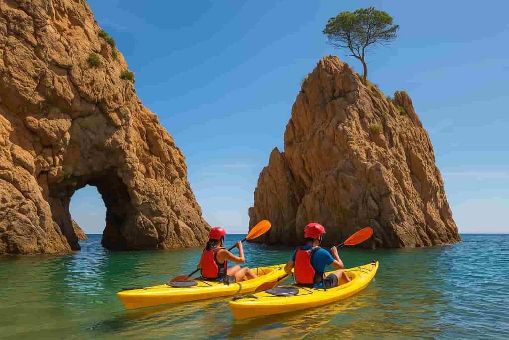 Dos personas en Kajak en el mar