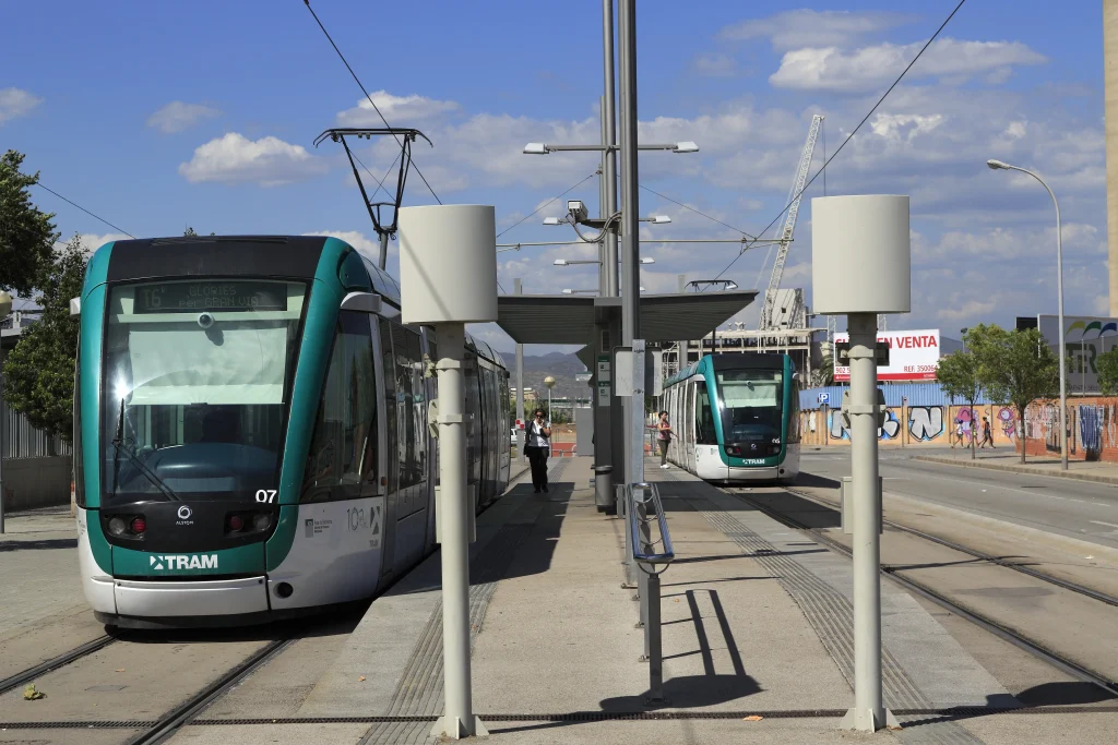 Parada de tram en Sant Adrià Parada de tram en Sant Adrià