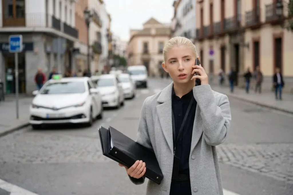 Mujer hablando por teléfono