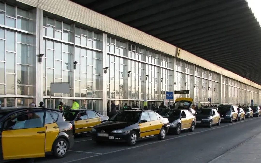 Taxis en el aeropuerto del Prat